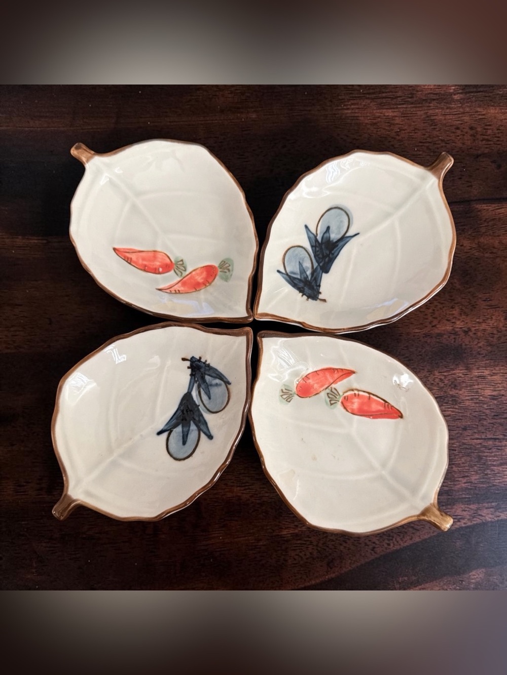 Vintage Japanese Ceramic Saucer Plates Lot Of 4